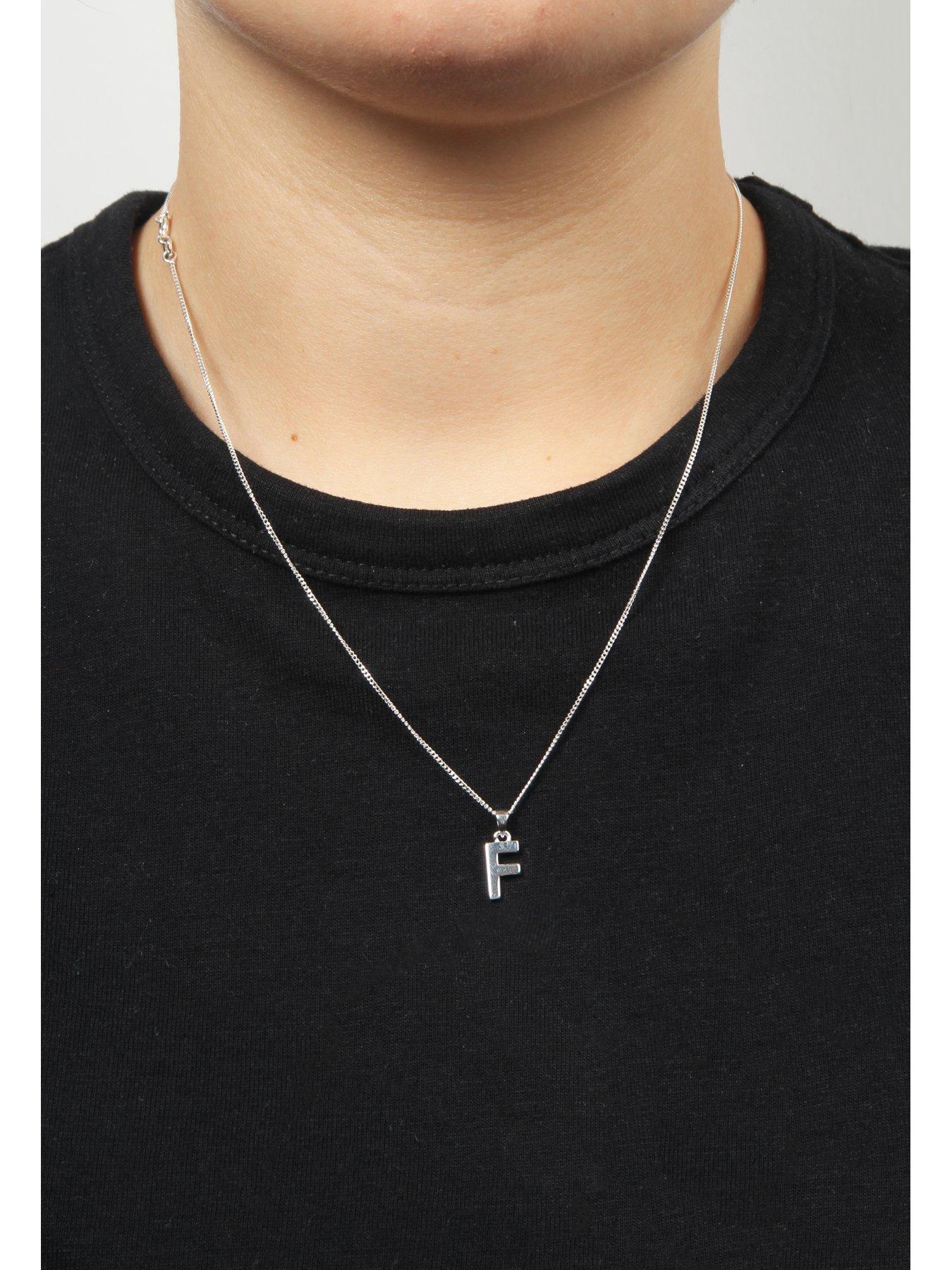 Image 6 of 7 of The Love Collection Sterling Silver Alphabet Initial Pendant Adjustable Necklace