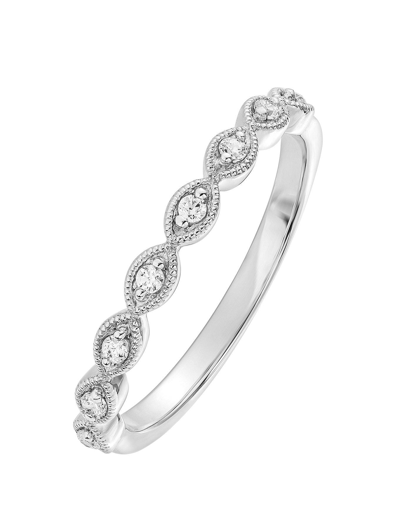 Product photograph of Love Diamond 9ct White Gold 0 10ct Diamond Eternity Ring from very.co.uk