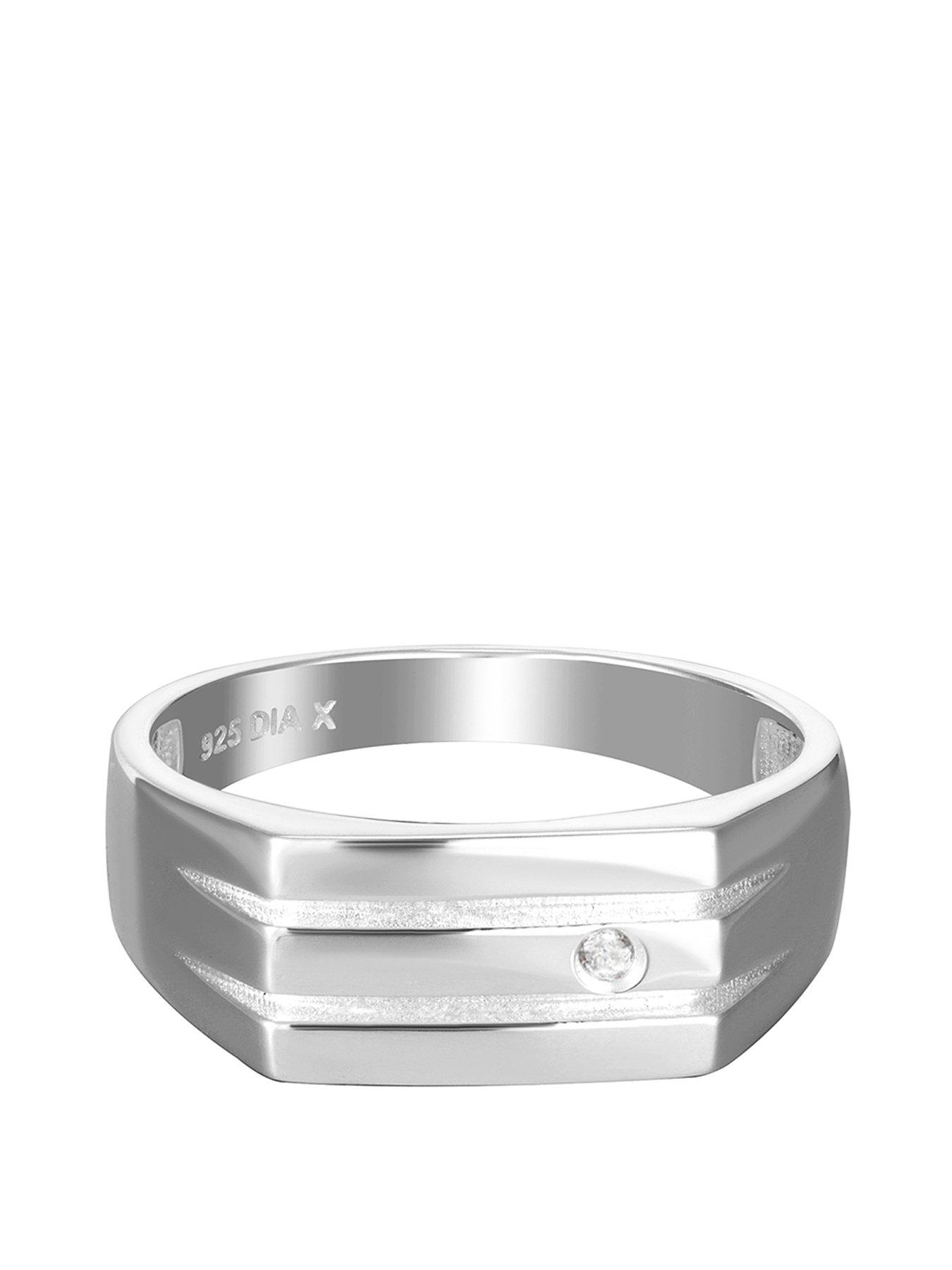  Sterling Silver Men's Square Signet Ring