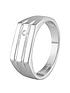  image of the-love-silver-collection-sterling-silver-mens-square-signet-ring