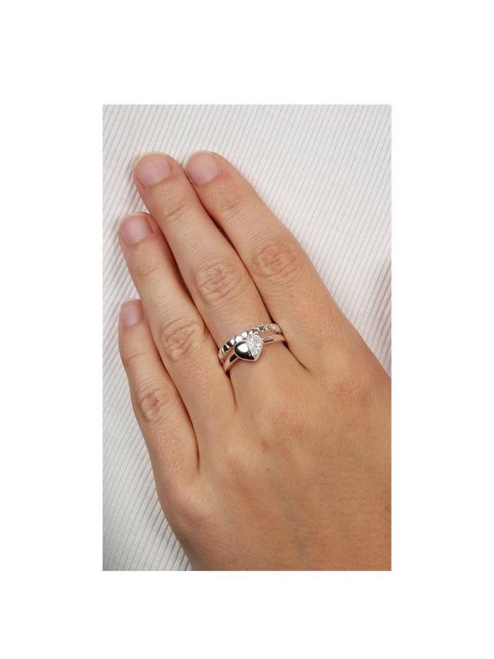 stillFront image of the-love-silver-collection-sterling-silver-set-of-2-heart-design-rings