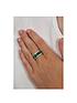  image of the-love-silver-collection-sterling-silver-green-baguette-cubic-zirconia-dress-ring