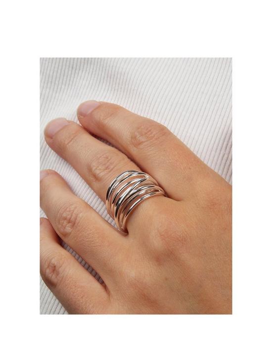 stillFront image of the-love-silver-collection-sterling-silver-twist-cross-over-ring