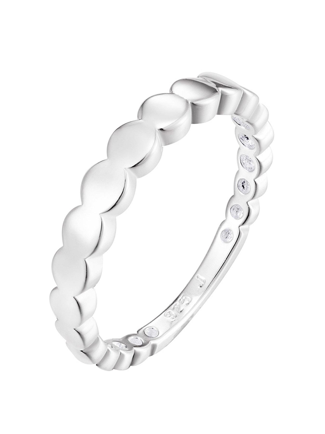 Product photograph of The Love Silver Collection Sterling Silver Graduated Circle Ring from very.co.uk