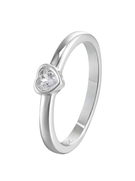 front image of the-love-silver-collection-sterling-silver-cznbspheart-ring