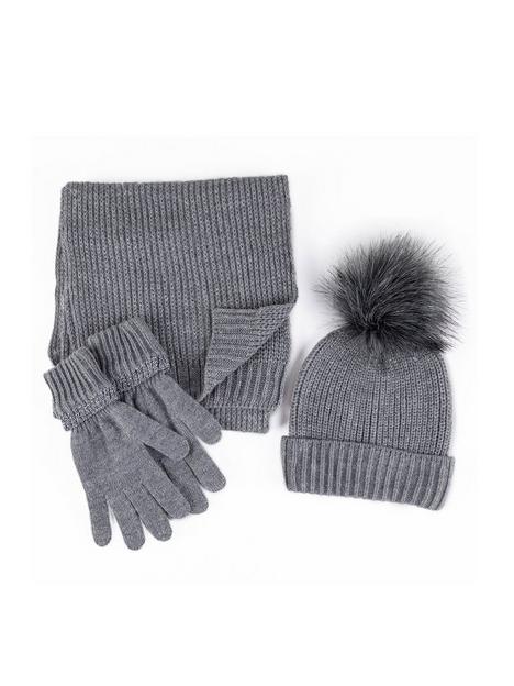 totes-cold-weathernbspknitted-hatnbspscarf-and-glove-set-grey
