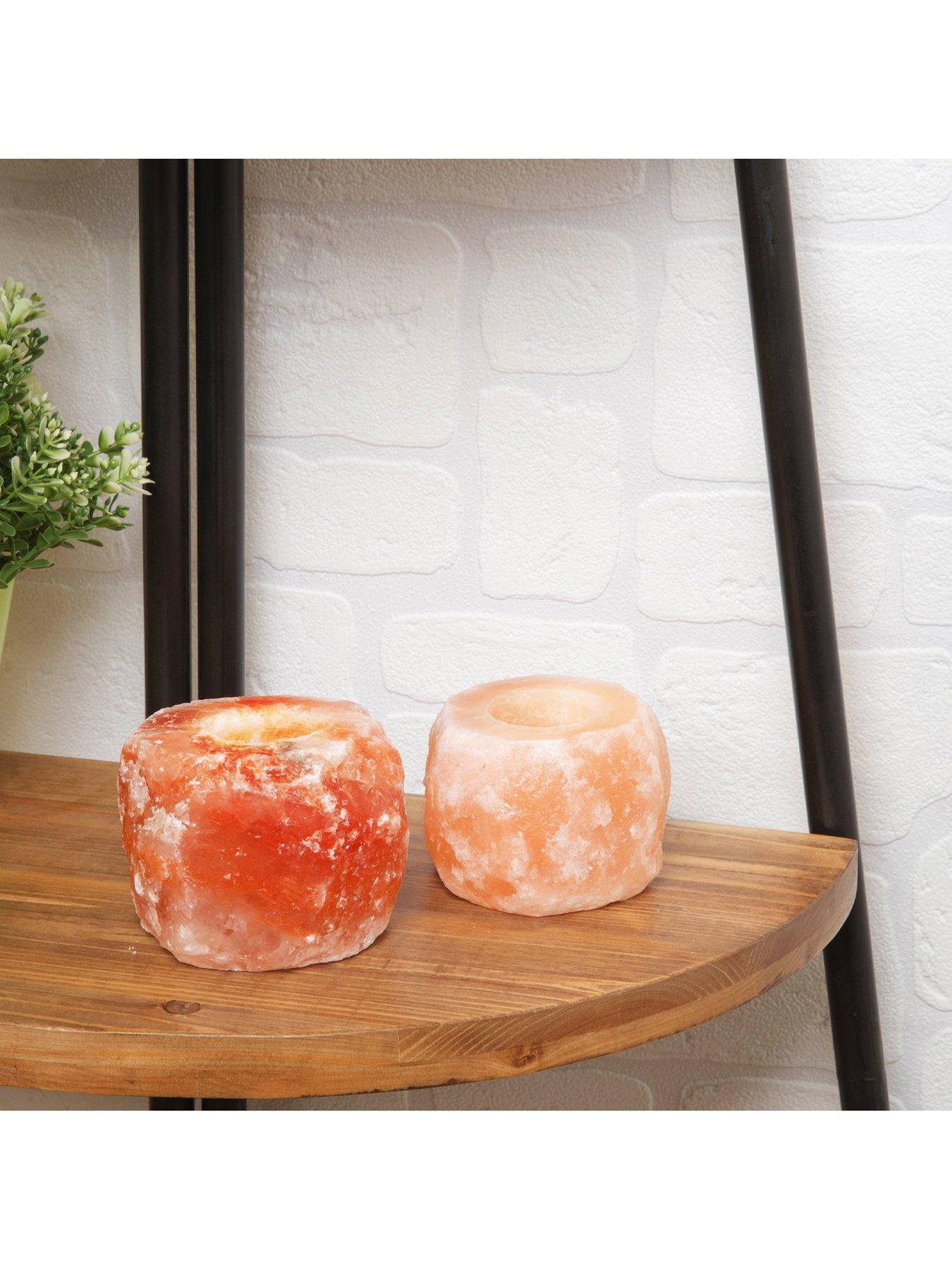 Image 2 of 3 of Hestia Set of 2 Himalayan Rock Salt Tealight Holders