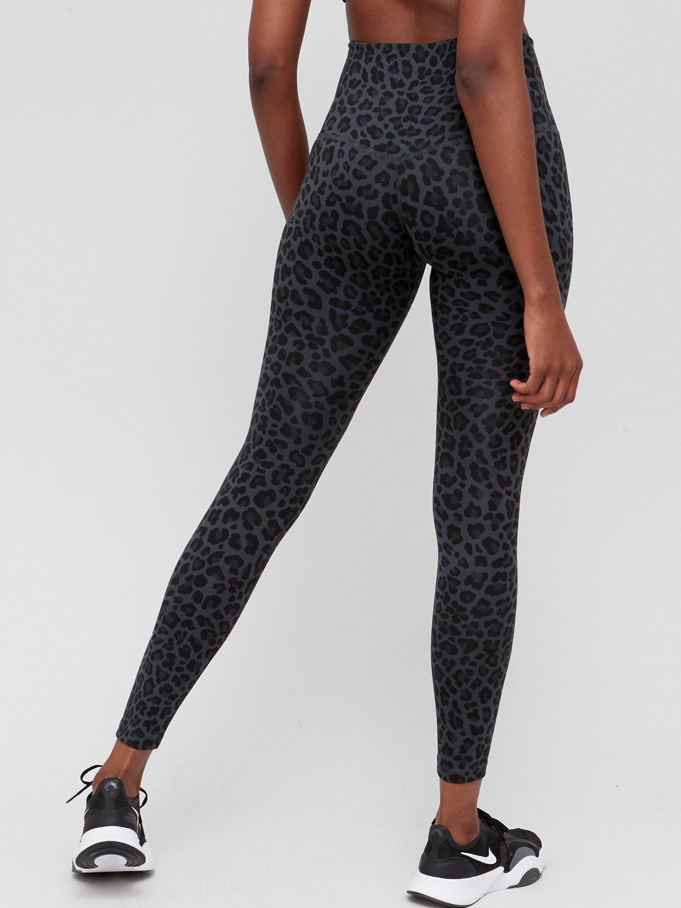Nike Training One Dri-FIT high rise leopard print leggings in black