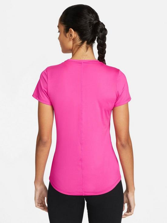 stillFront image of nike-the-one-dri-fit-slim-fit-tee-bright-pink