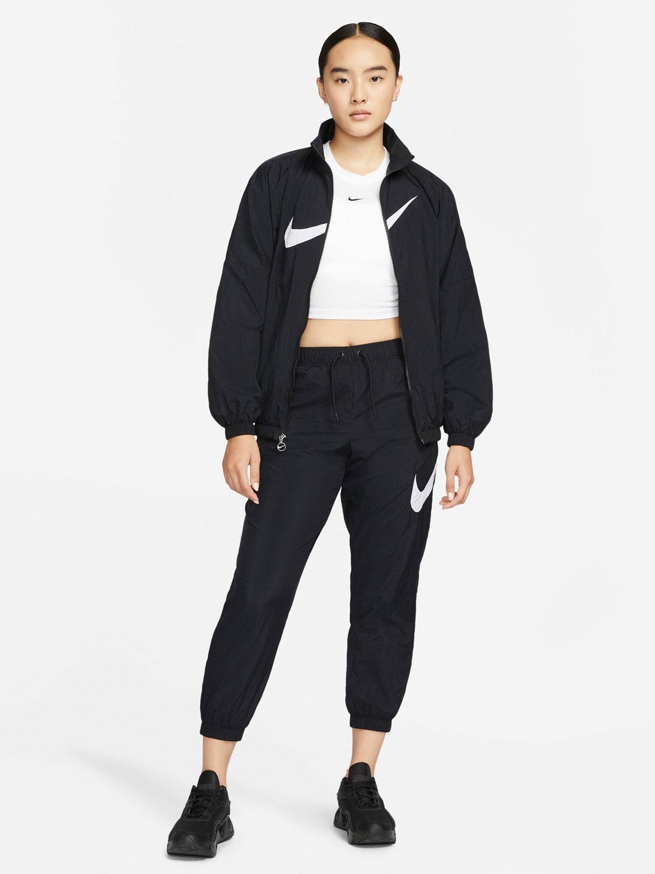 Nike Essential mid-rise woven cuffed pants in black