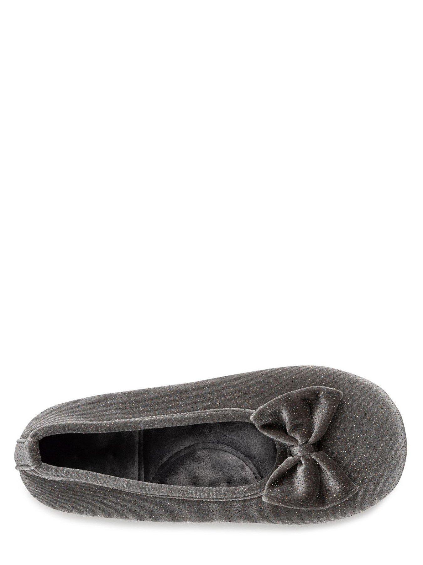  Sparkle Velour Ultra Comfort Ballet Slipper - Grey