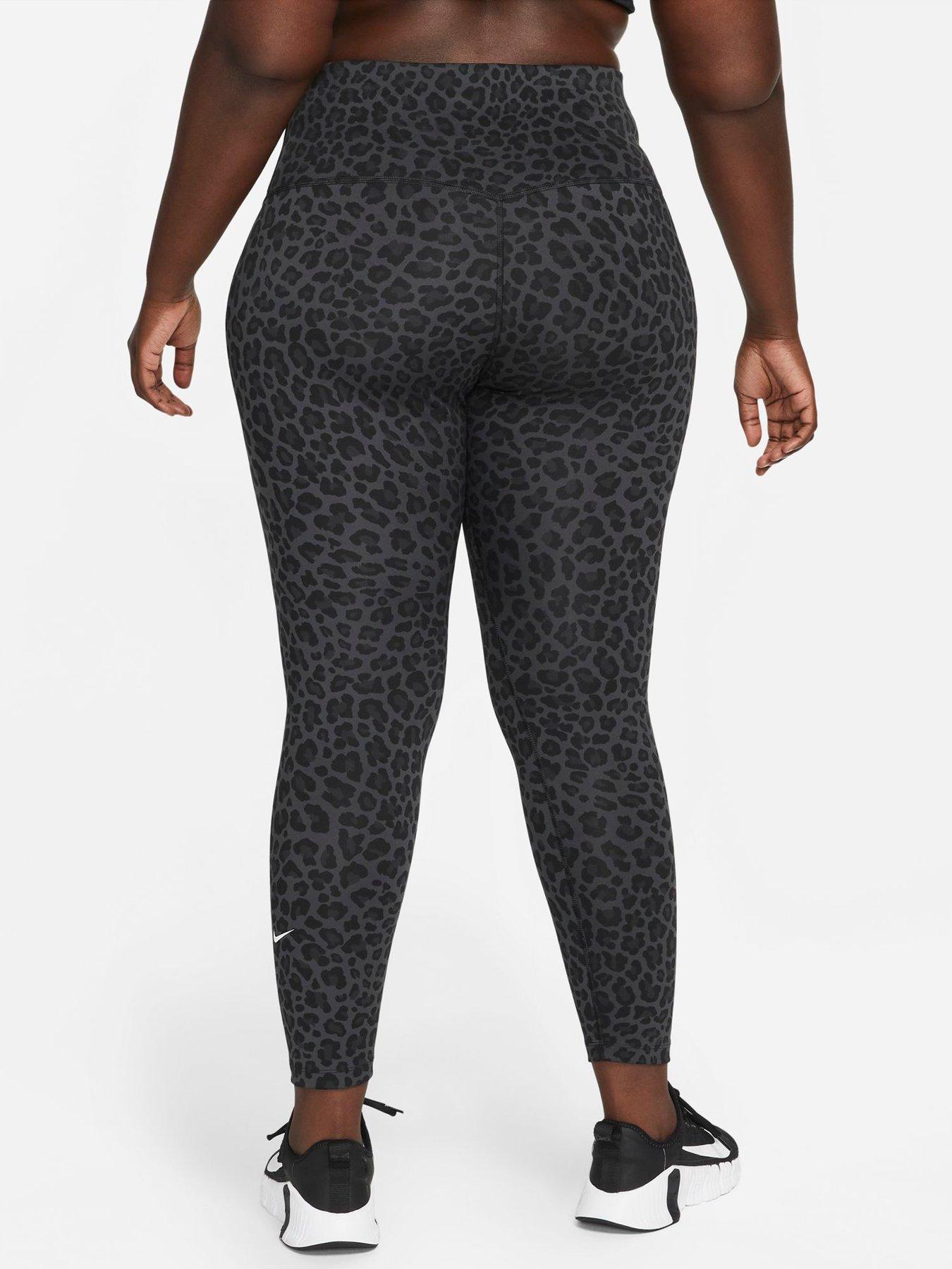 Nike Curve The One Leopard Print Leggings - Grey | very.co.uk