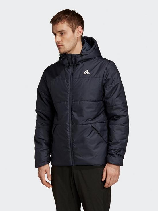 front image of adidas-bsc-insulated-hooded-jacket