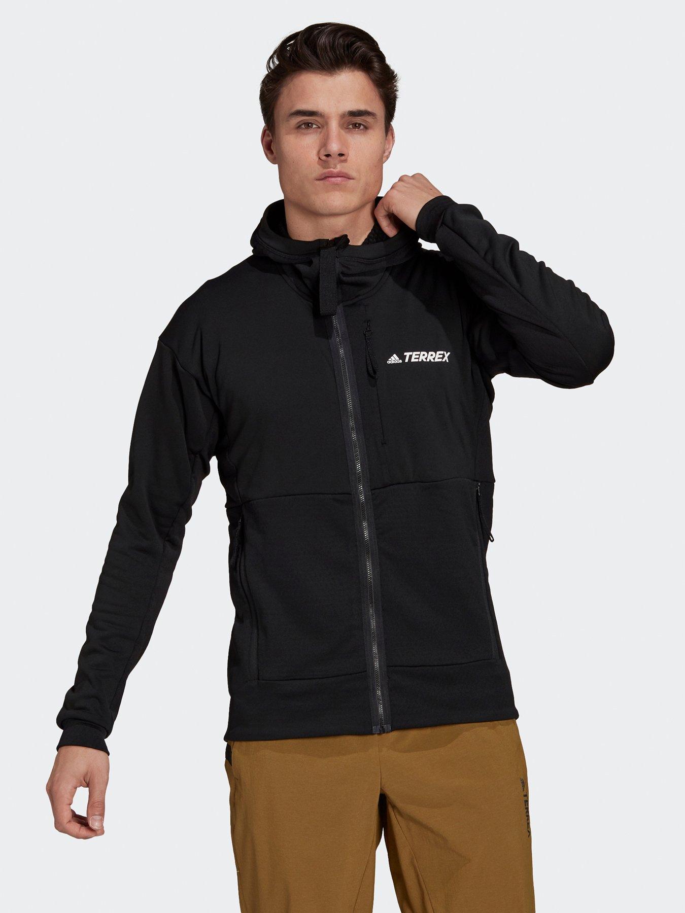 adidas Terrex Tech Flooce Hooded Hiking Fleece Jacket | very.co.uk