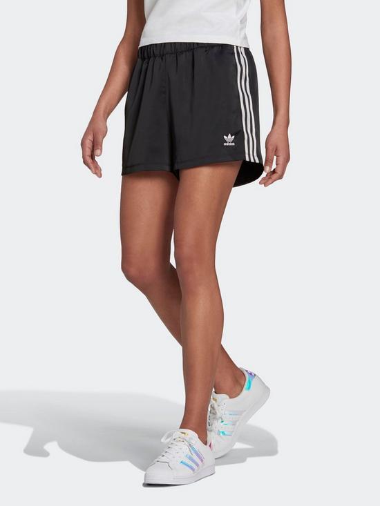 front image of adidas-originals-adicolor-classics-satin-shorts
