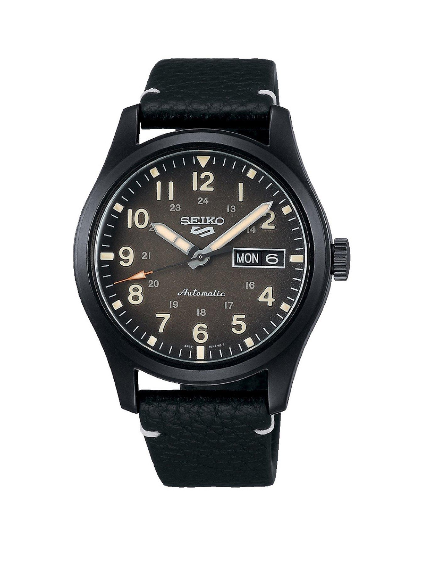  Seiko 5 Sports - Field Collection Leather Men's Watch