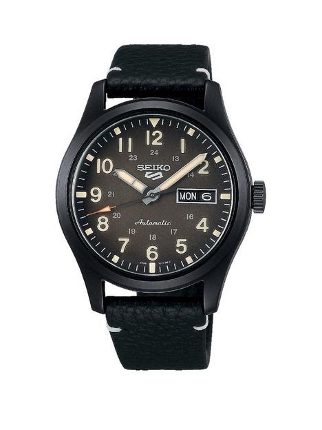 seiko-5-sports-field-collection-leather-mens-watch