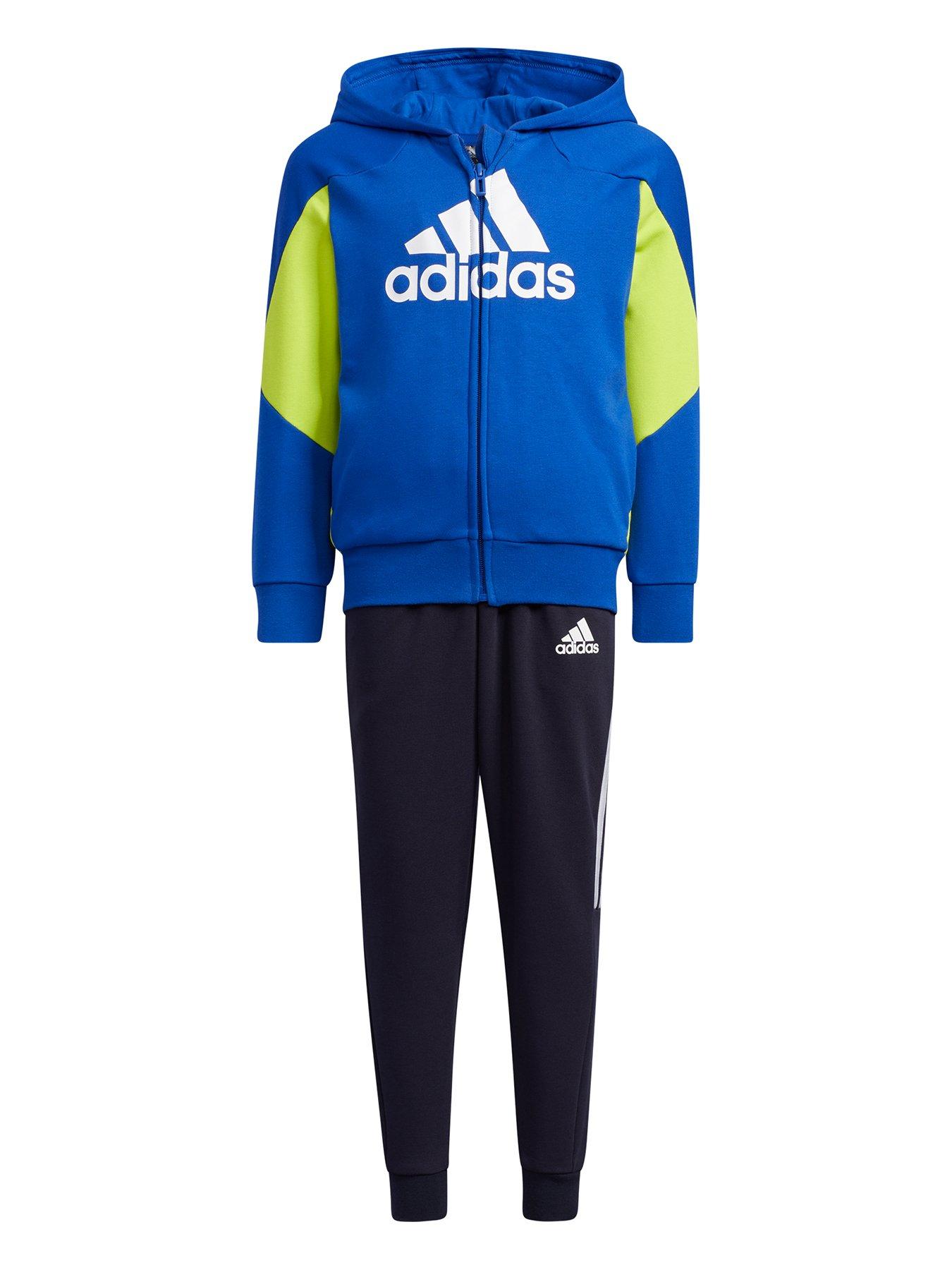 Kids Polyester Tracksuit Front Contrast Set Full Sleeve Zipper Hoodie Fleece Bottoms Top Jogging Jogger Gym School Clothing 