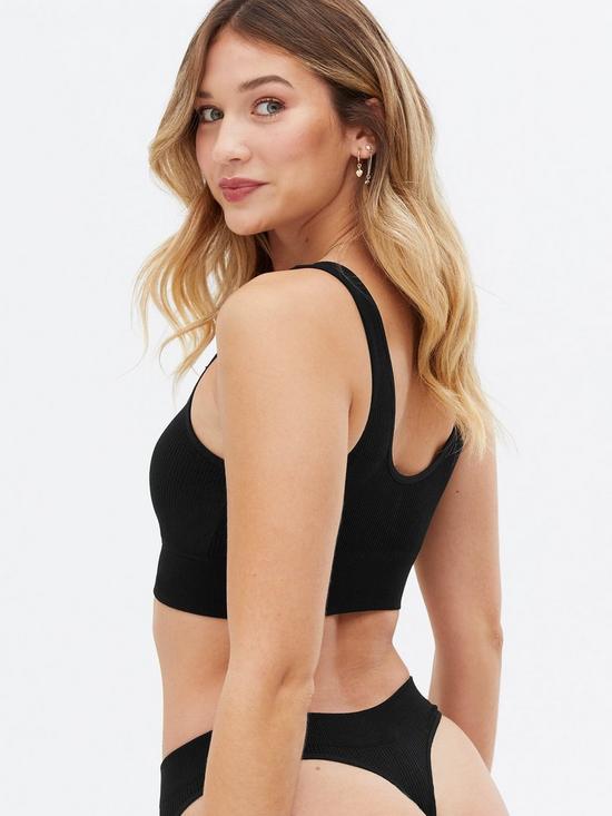 stillFront image of new-look-2-pack-ribbed-seamless-crop-tops-cream