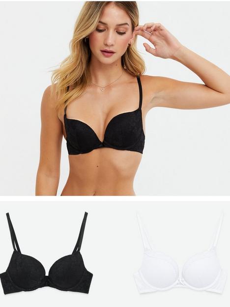 new-look-2-pack-black-and-white-lace-push-up-bras