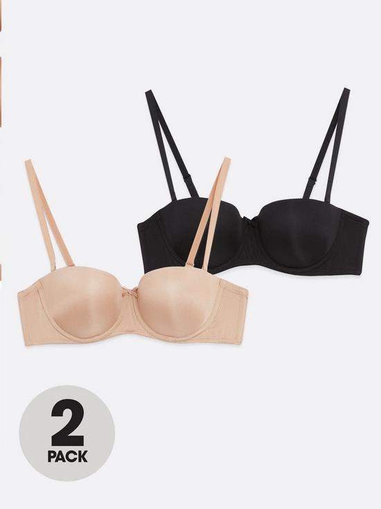 front image of new-look-2-pack-strapless-bras-minkblack