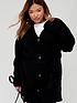 image of v-by-very-curve-knitted-lightweight-belted-cardigan-black