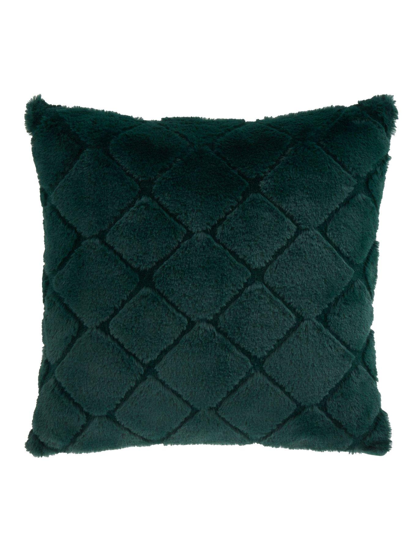 Product photograph of Catherine Lansfield Cosy Diamond Cushion from very.co.uk