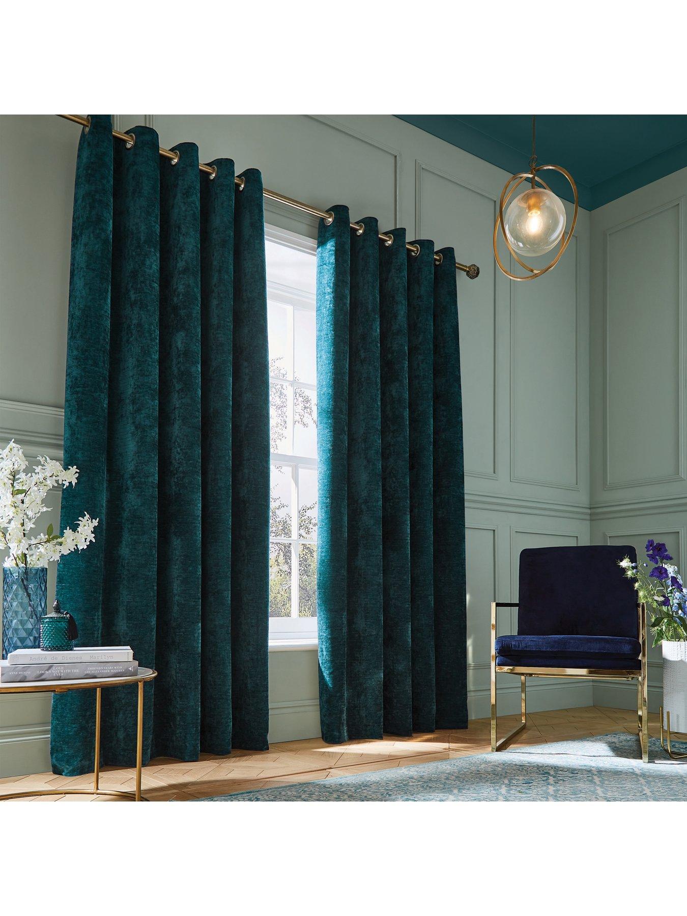 Product photograph of Hyperion Selene Weighted Thermal Eyelet Curtains from very.co.uk