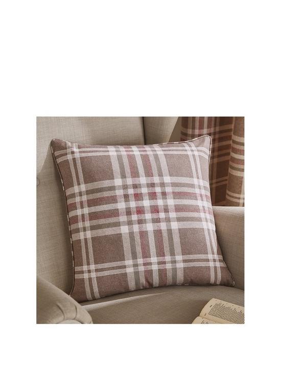 front image of catherine-lansfield-tweed-woven-check-cushion