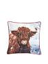 catherine-lansfield-highland-cow-christmas-cushionfront