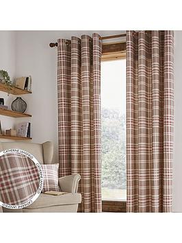 Product photograph of Catherine Lansfield Tweed Woven Check Unlined Curtain Range from very.co.uk