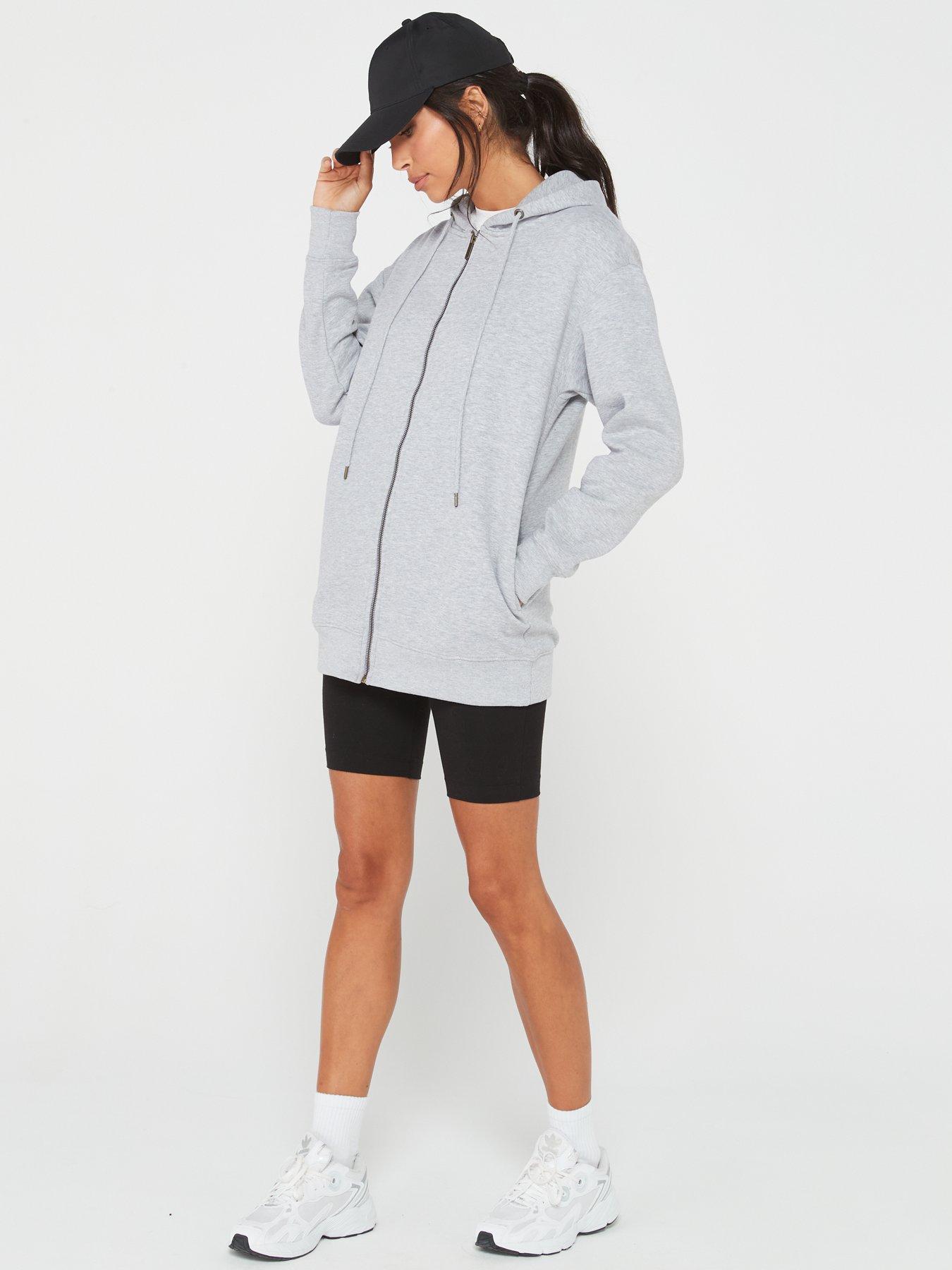 Everyday The Essential Oversized Zip Through Hoodie - Grey | very