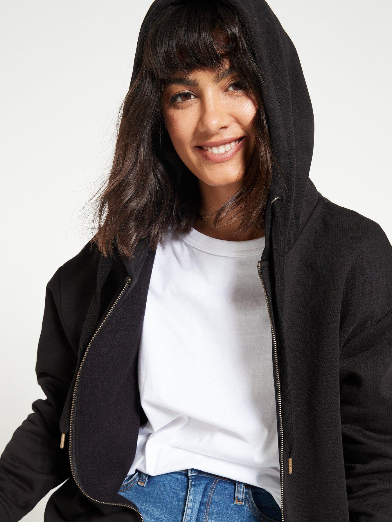Image 4 of 4 of Everyday The Essential Oversized Zip Through Hoodie - Black