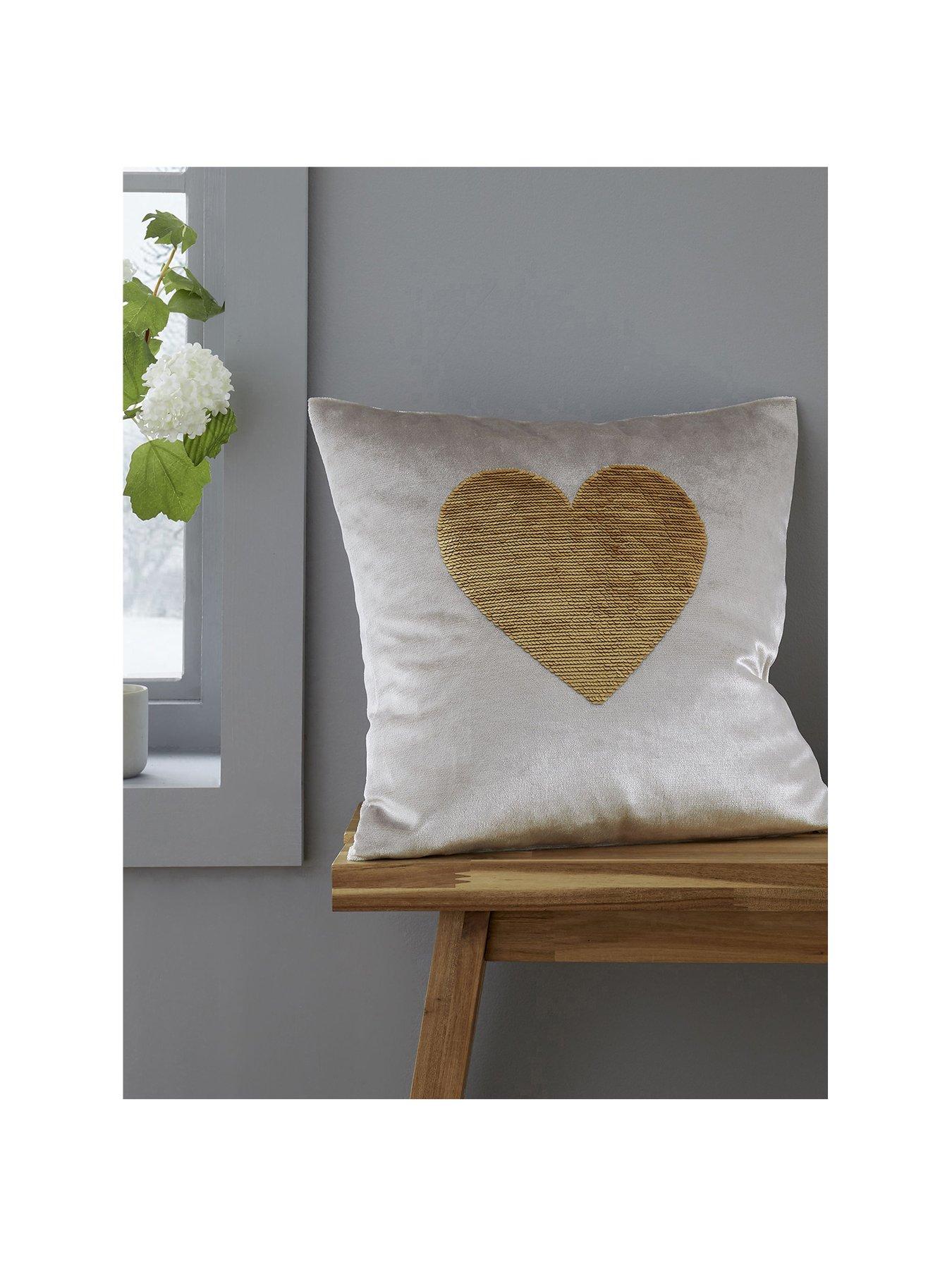 catherine-lansfield-sequin-heart-cushion