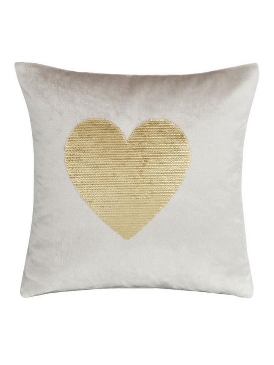 stillFront image of catherine-lansfield-sequin-heart-cushion