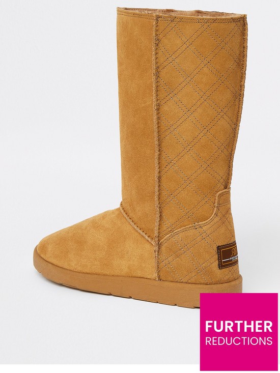 back image of river-island-high-leg-fauxnbspfur-lined-boot-brown