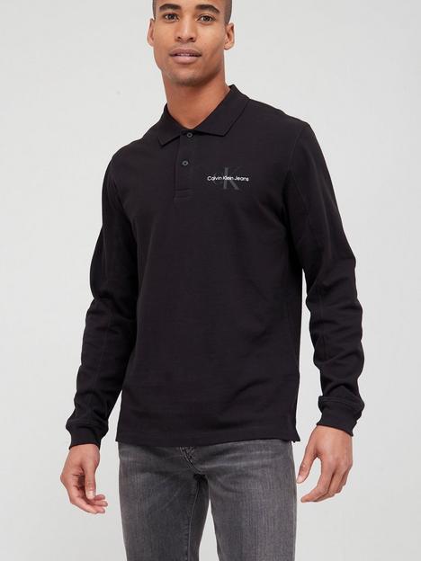 calvin-klein-jeans-monogram-logo-long-sleeve-polo-shirt-black