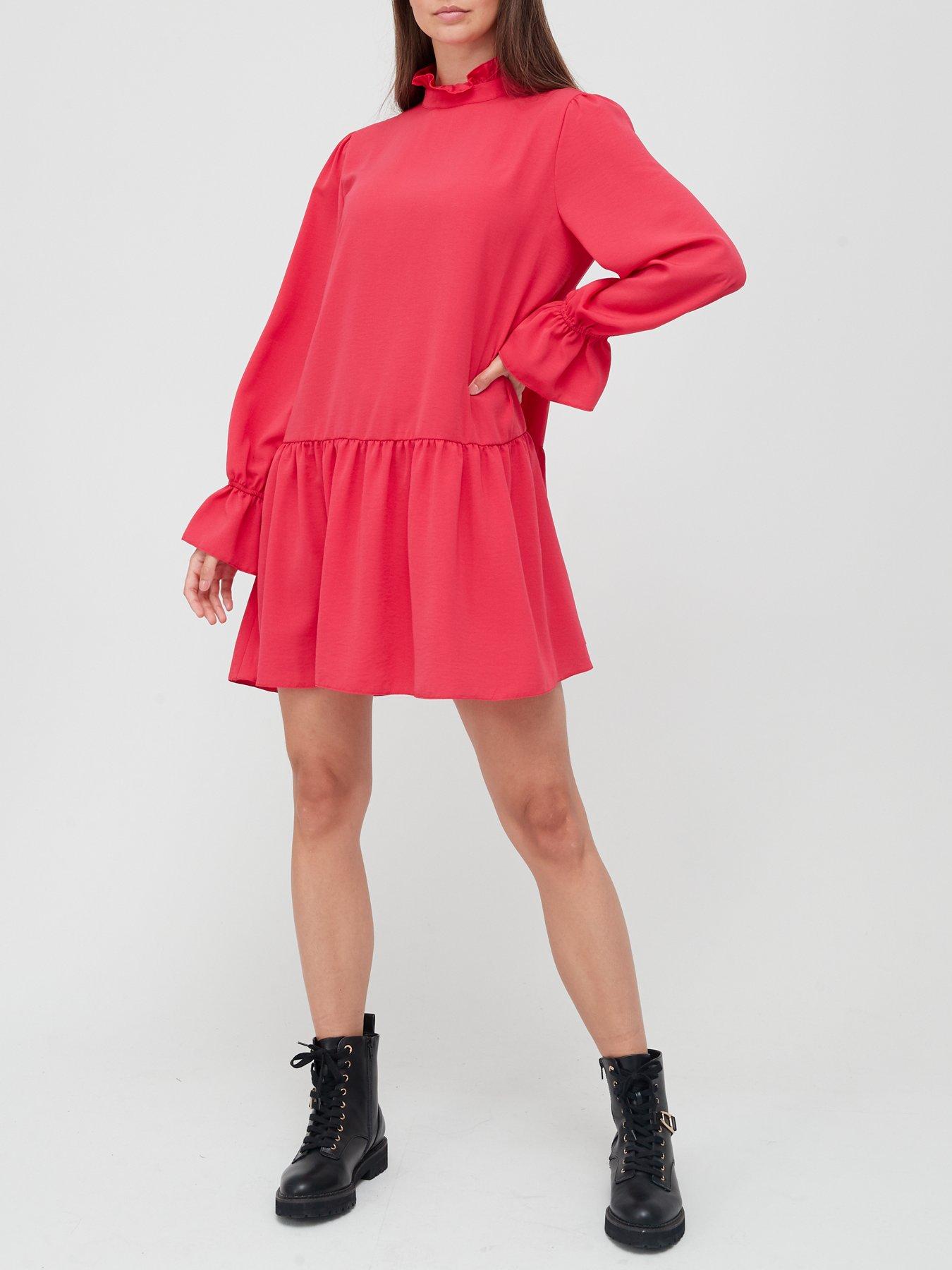 drop hem mini dress