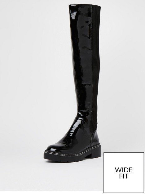 river-island-wide-fit-knitted-over-the-knee-boot-black