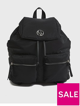 new-look-black-drawstring-logo-backpack