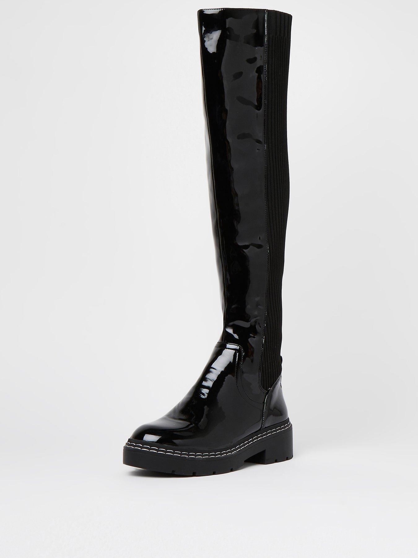 black over the knee boots river island