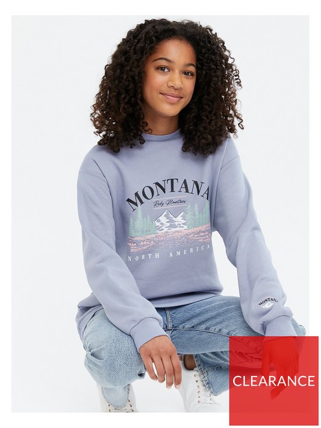 new-look-915-girls-blue-montana-logo-long-sweatshirt