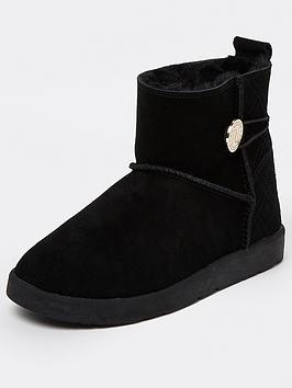 river-island-quilted-faux-fur-lined-boot-black