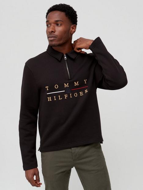 tommy-hilfiger-icon-crest-quarter-zip-sweatshirt-black