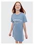 new-look-915-girls-manhattan-logo-t-shirt-dress-bluefront