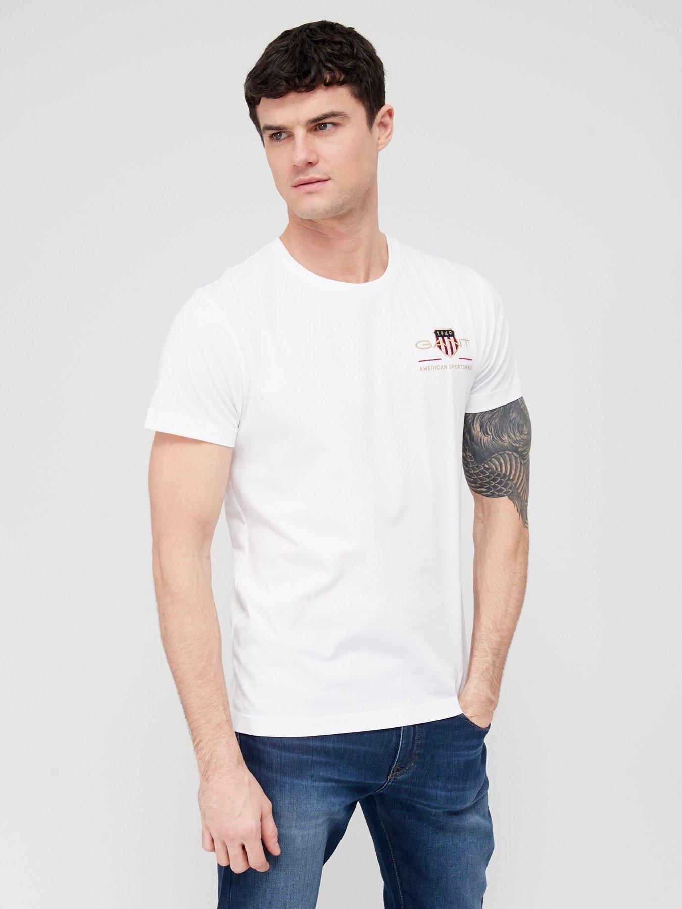 Men Archival Shield Chest Logo T-shirt - White