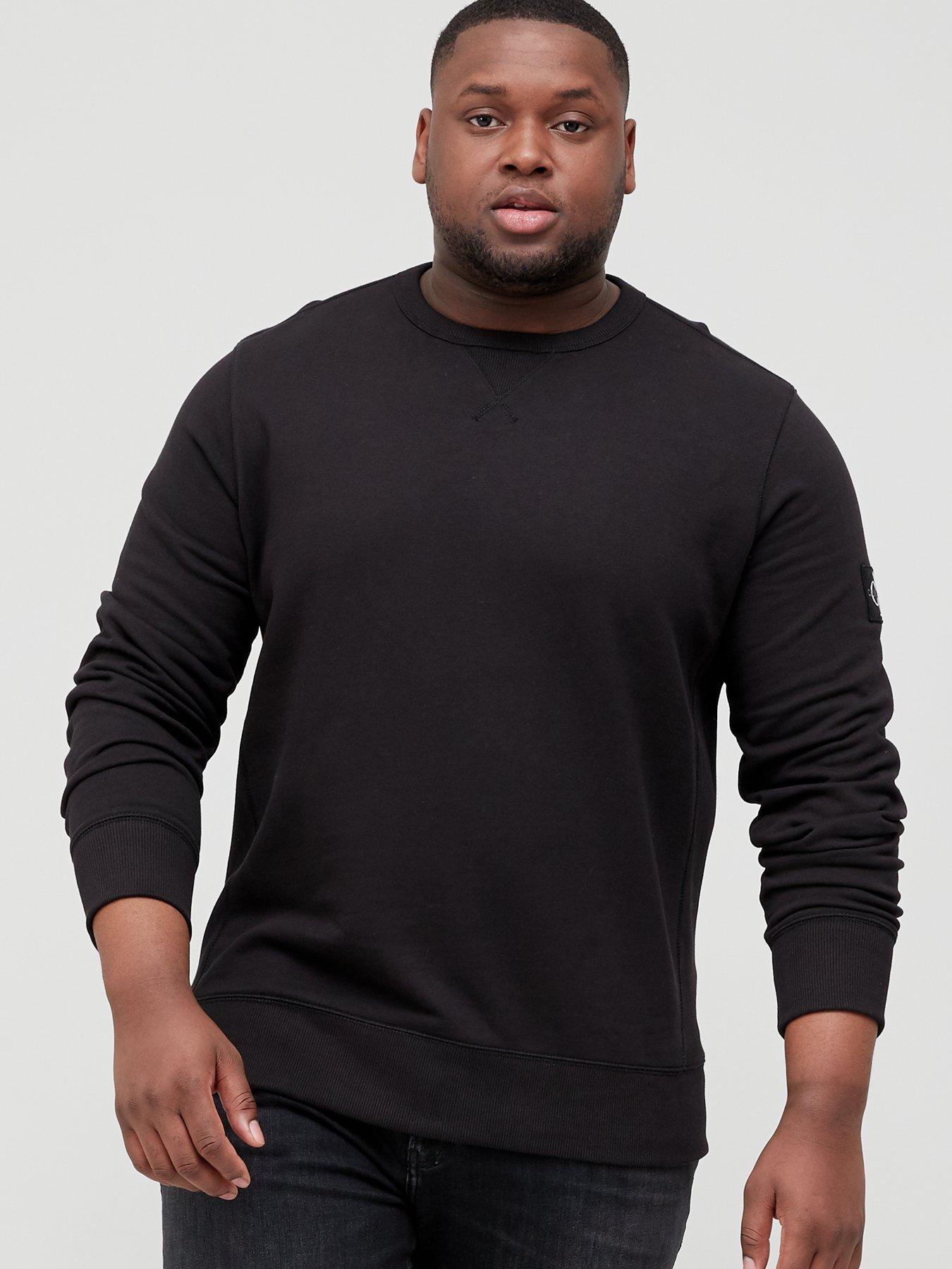 Men Big & Tall Monogram Badge Sweatshirt - Black