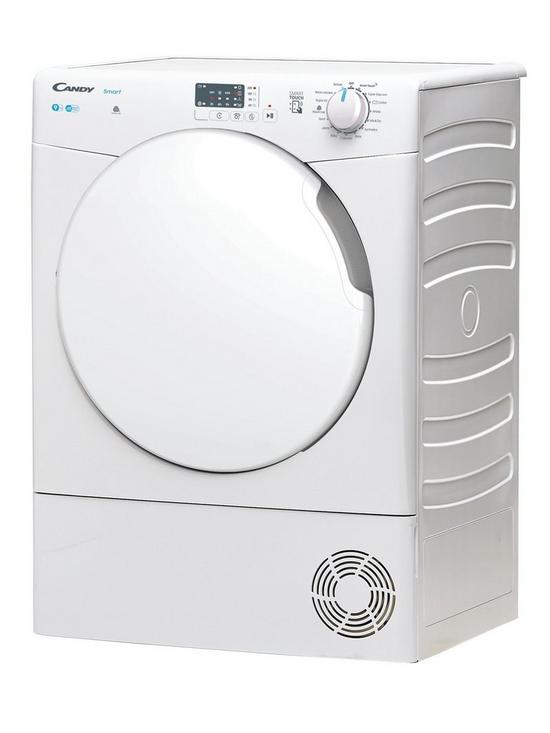 stillFront image of candy-smart-csec9lf-80-9kg-condenser-tumble-dryernbspwith-smart-connectivity-white