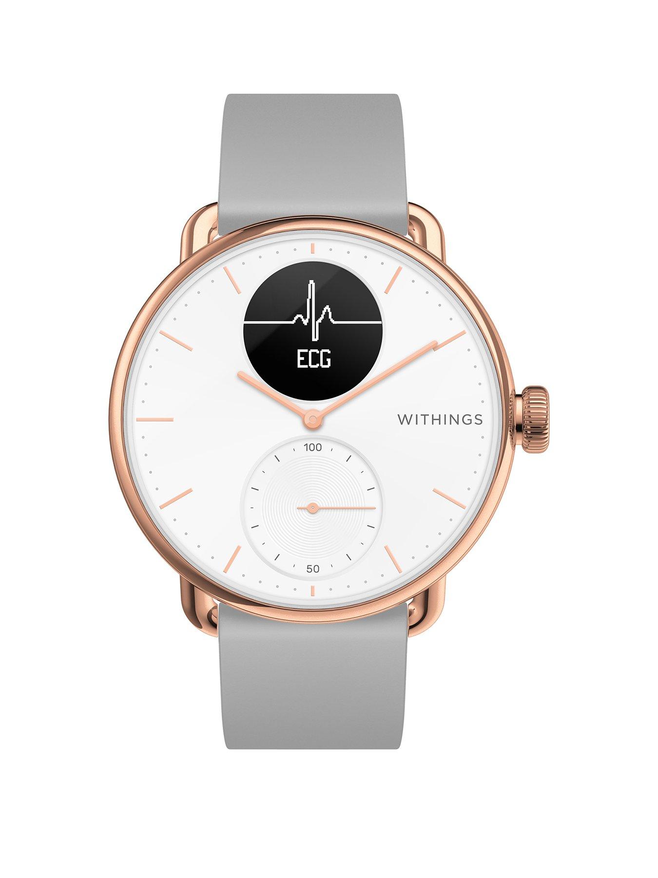 Withings Hybrid Smartwatch with ECG, Heart Rate & Oximeter Rose Gold ...