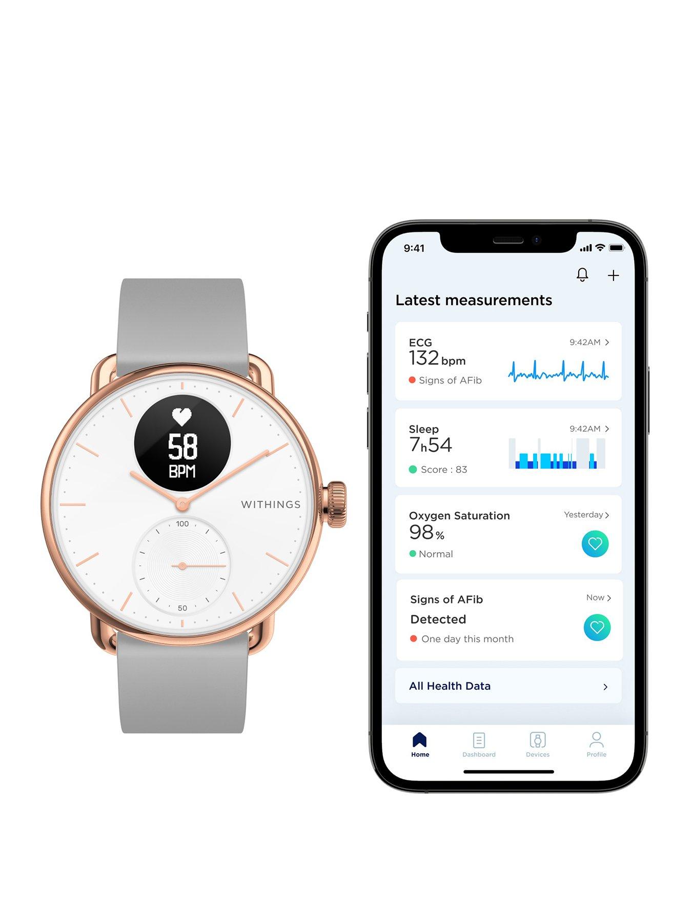 Withings Hybrid Smartwatch with ECG, Heart Rate & Oximeter Rose